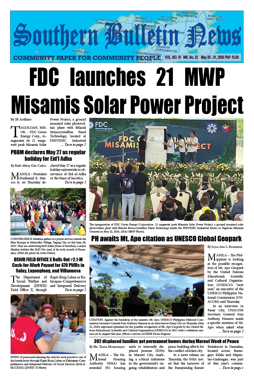 Front page May 25 - 31, 2026
